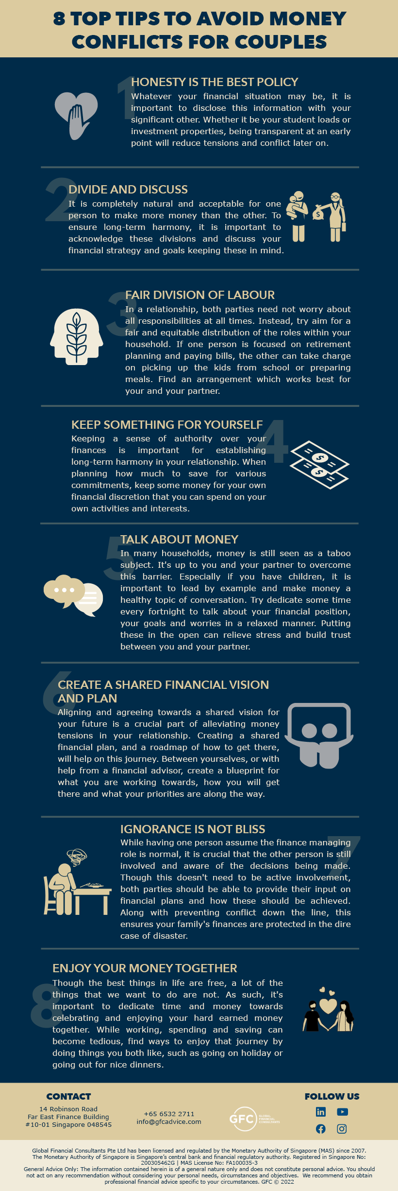 8 Top Tips to Avoid Money Conflicts for Couples – Infographic